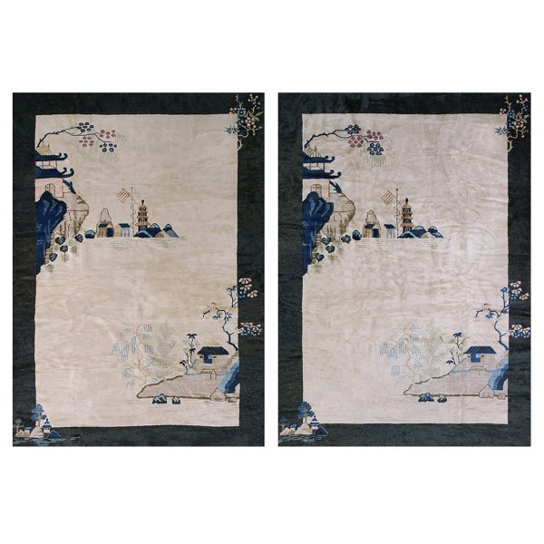1920s Pair of Chinese Art Deco Carpets